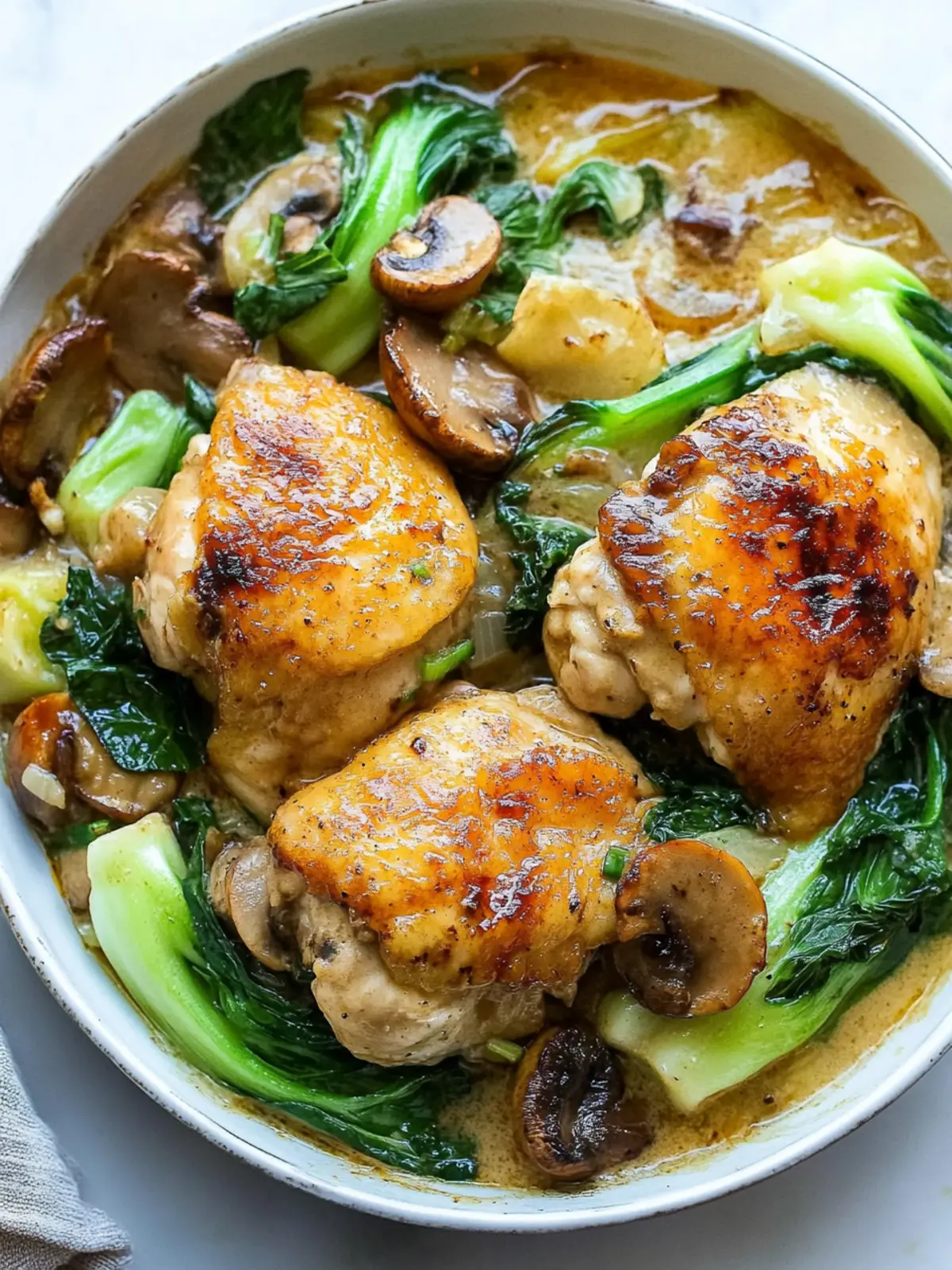Easy Smothered Chicken with Bok Choy and Mushrooms Delight 5 Easy Smothered Chicken With Bok Choy and Mushrooms