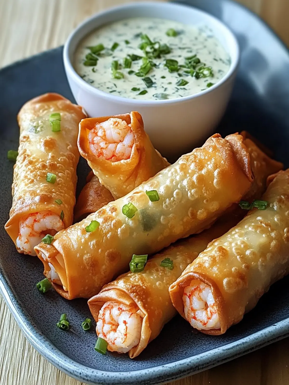 Creamy Shrimp Egg Rolls with Spicy Jalapeño Ranch Dip 5 Creamy Shrimp Egg Rolls with Jalapeño Ranch Dip