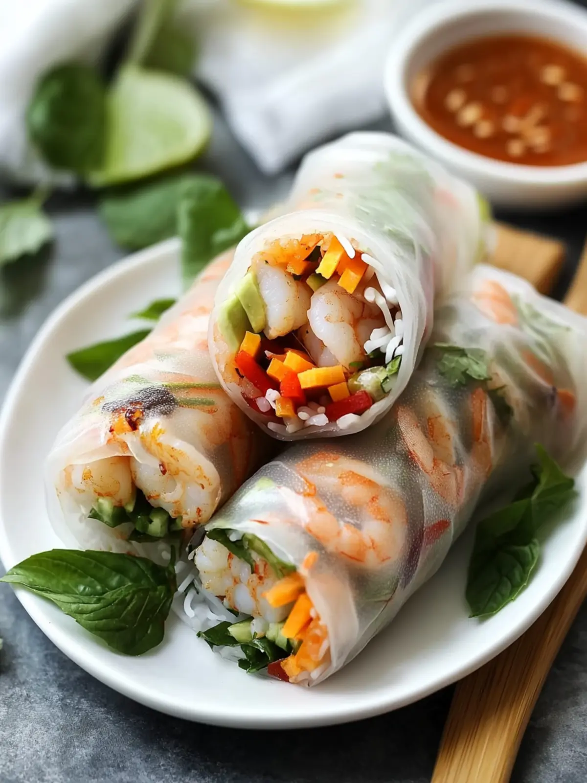 Grilled Shrimp Vietnamese Spring Rolls: Fresh Flavor Awaits 4 Grilled Shrimp Vietnamese Spring Rolls