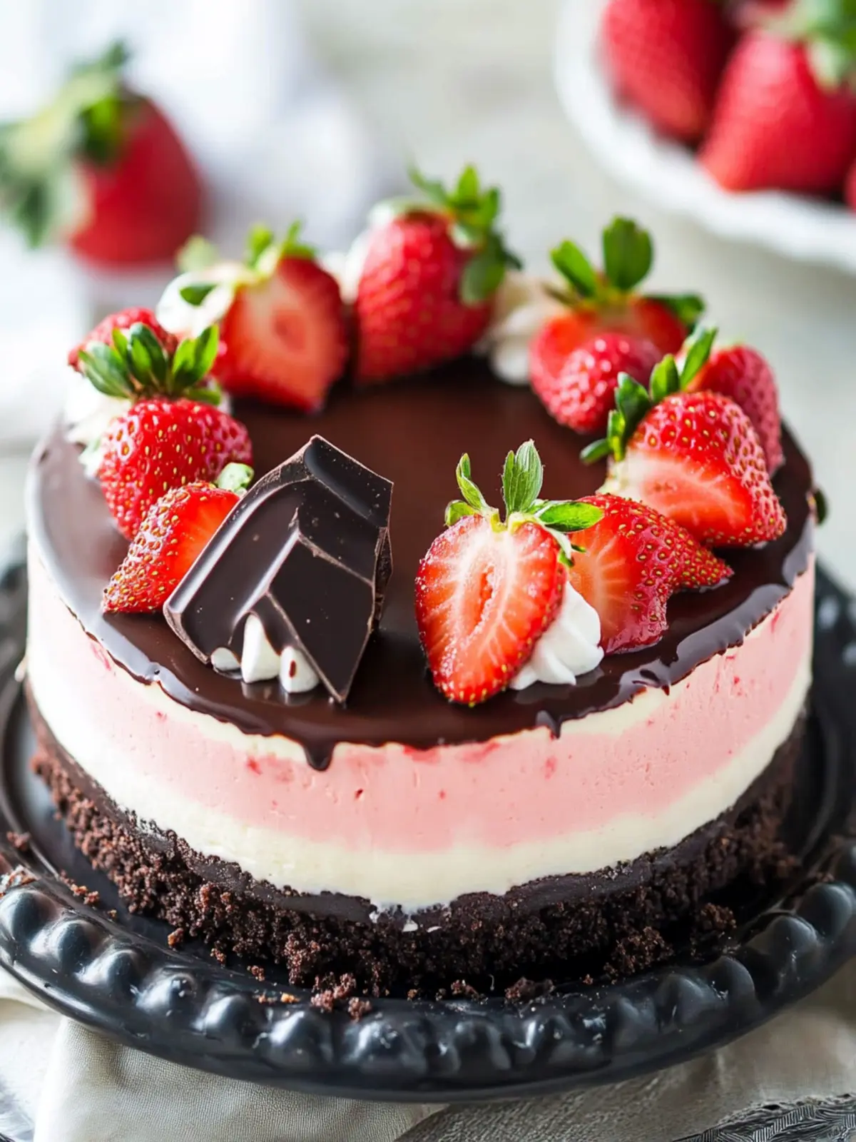 Decadent Chocolate Covered Strawberry Cheesecake You’ll Love 3 Chocolate Covered Strawberry Cheesecake