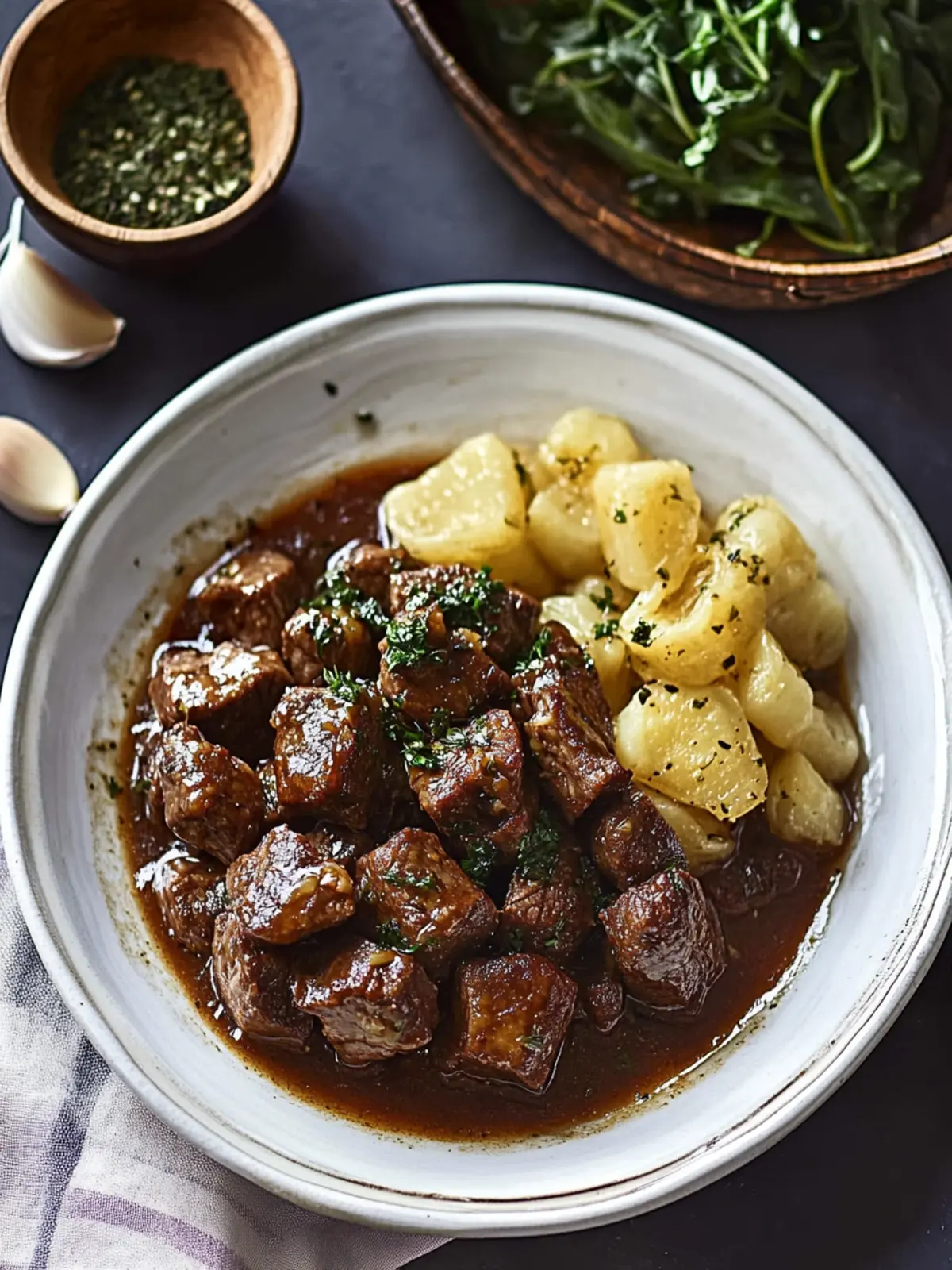 Father's Day Braised Beef Cubes with Garlic: A Hearty Delight 4 Father's Day Braised Beef Cubes with Garlic