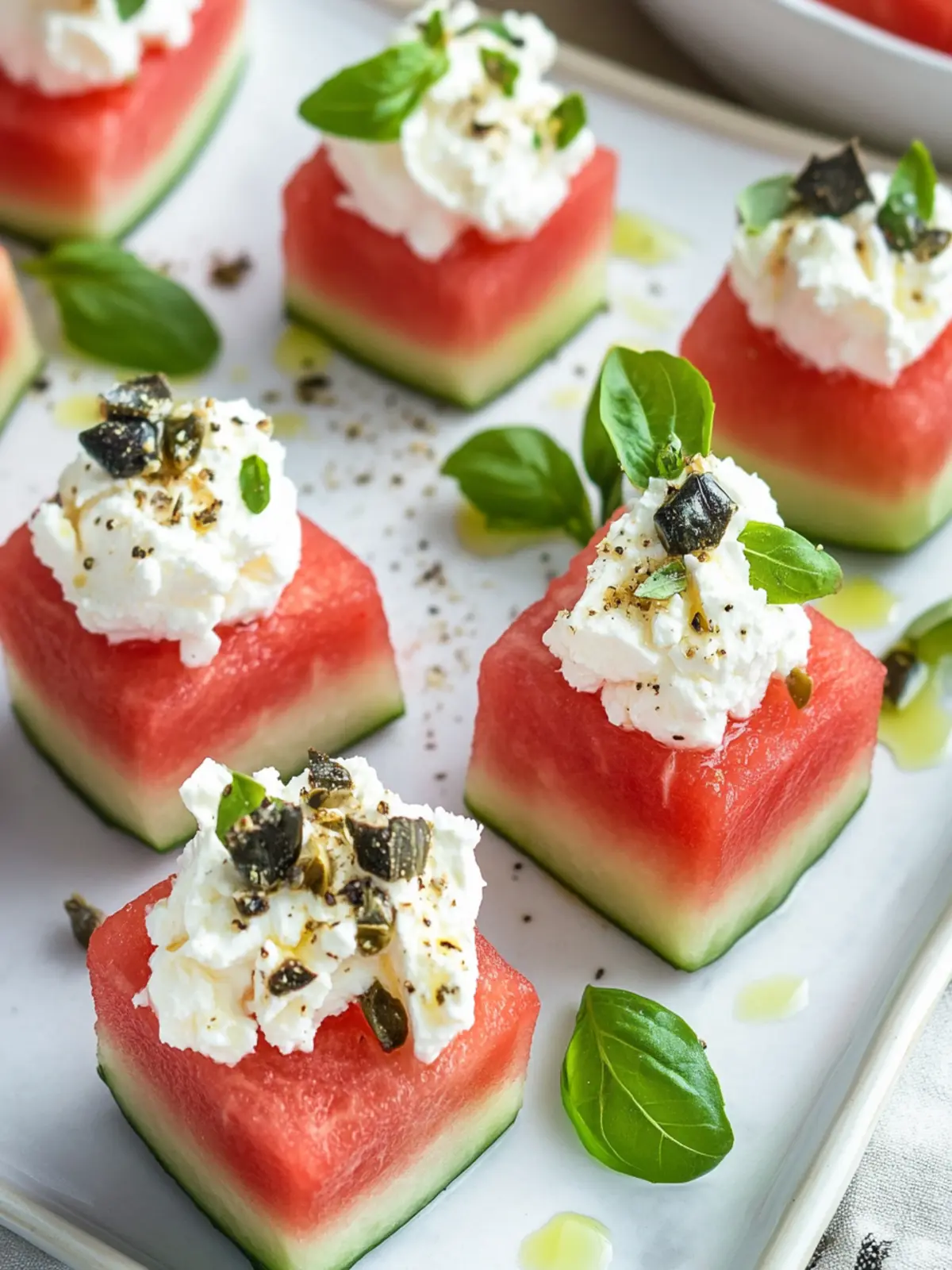 Fresh Watermelon Bites with Whipped Feta You’ll Love! 5 Fresh Watermelon Bites With Whipped Feta