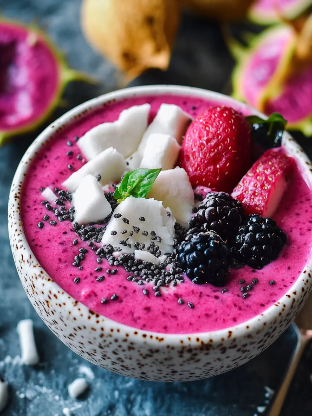 Hunger-Slaying Dragon Fruit Coconut Smoothie Bowl Bliss 4 Hunger Slaying Dragon Fruit Coconut Smoothie Bowl