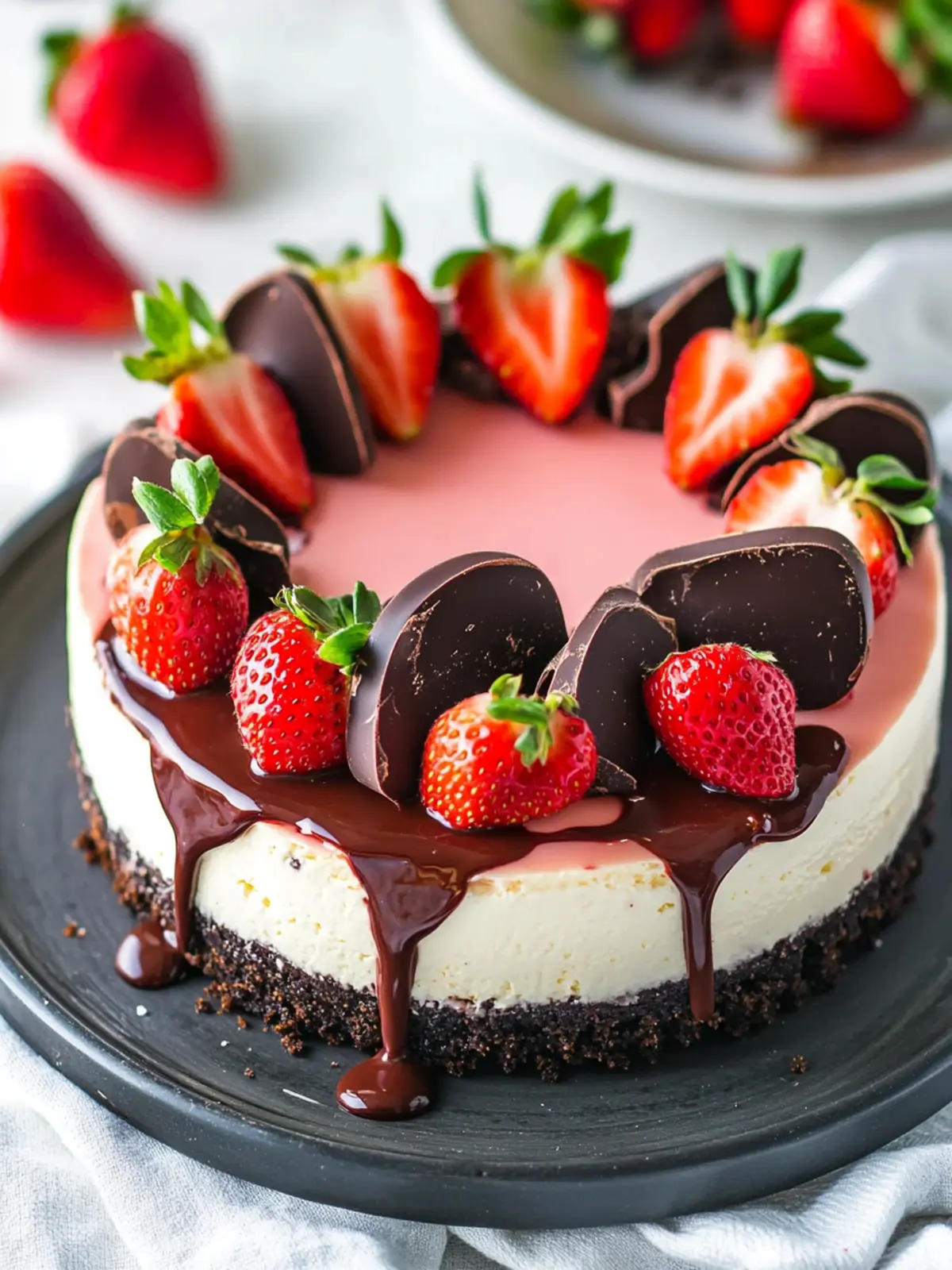 Irresistible Chocolate Covered Strawberry Cheesecake Recipe 4 Chocolate Covered Strawberry Cheesecake