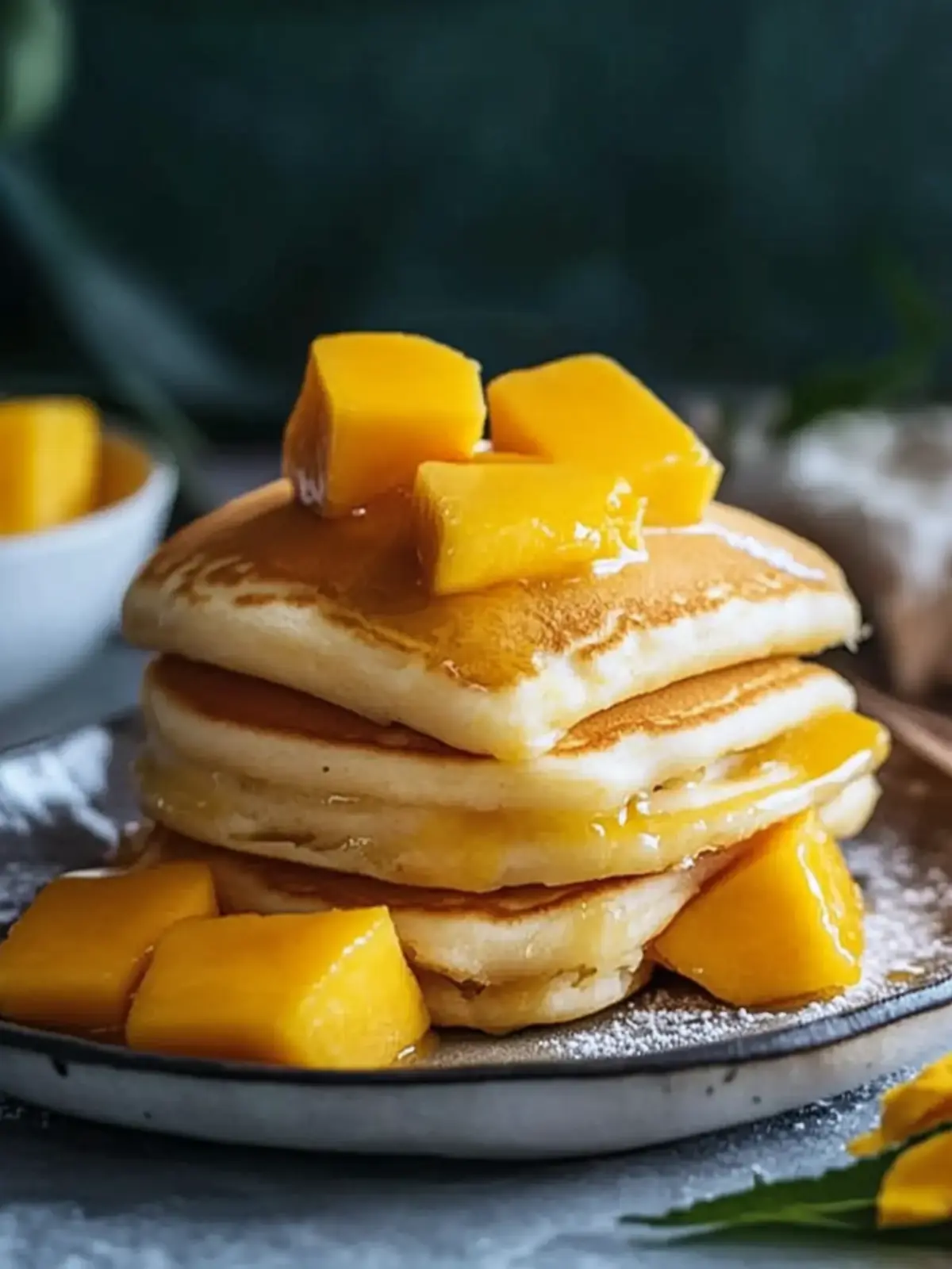 Mango Pancakes: Fluffy Bliss with Whipped Cream Delight 2 Mango pancakes