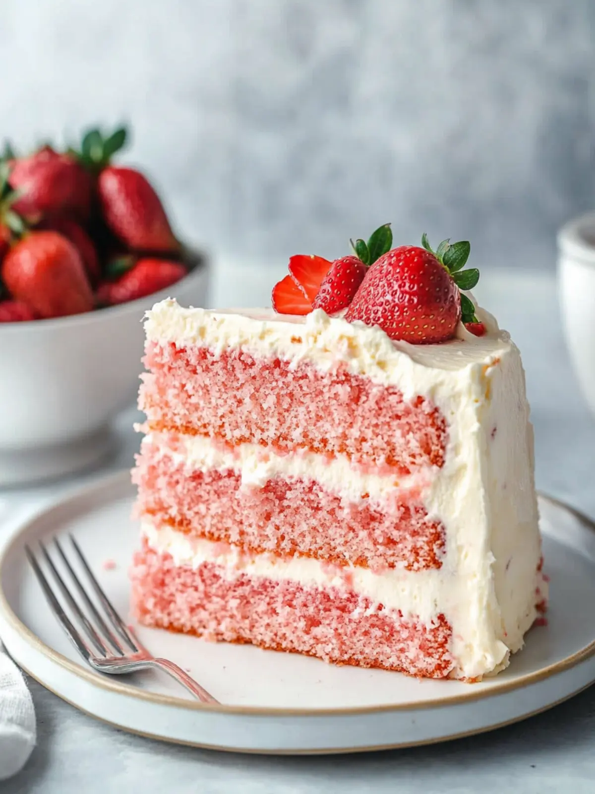 Decadent Strawberry Layer Cake with Dreamy Frosting 3 Strawberry Layer Cake