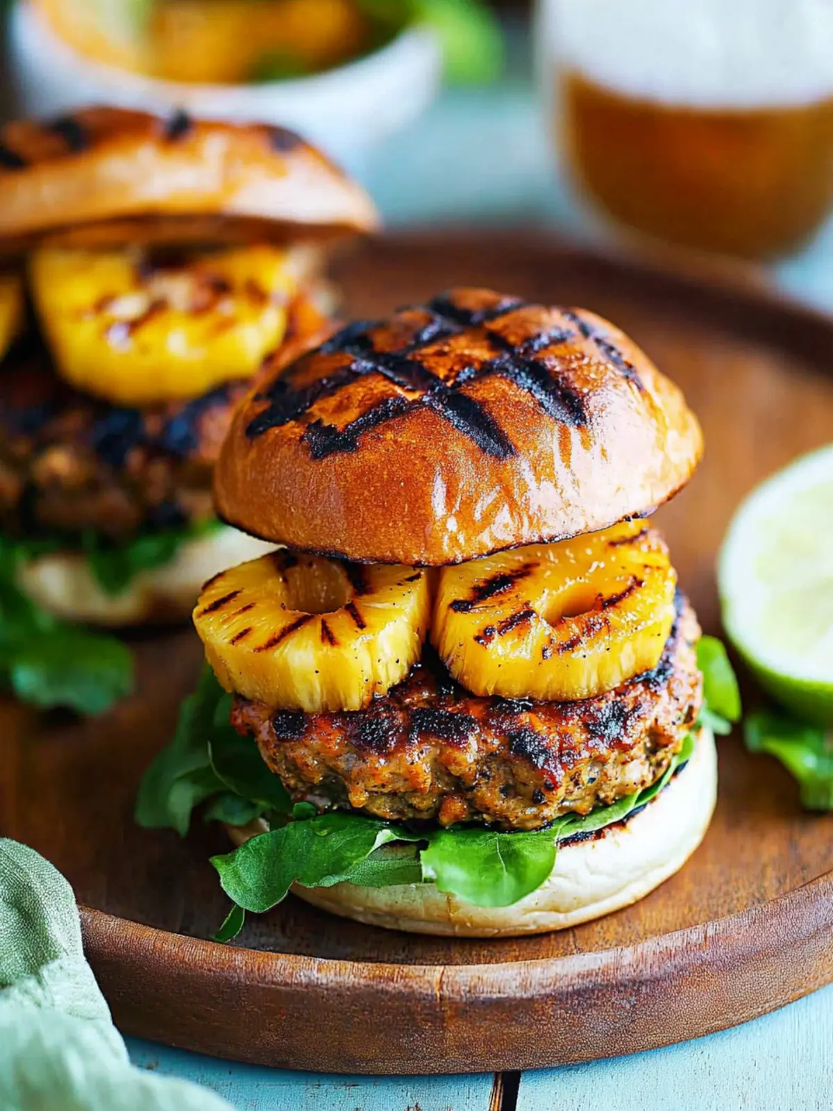 Juicy Curry Turkey Burgers With Grilled Pineapple Delight 4 Curry Turkey Burgers With Grilled Pineapple