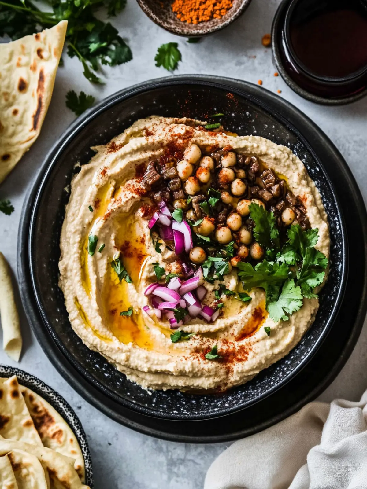 Zesty Hummus with Meat and Lemon Pickled Onions Delight 5 Hummus with Meat