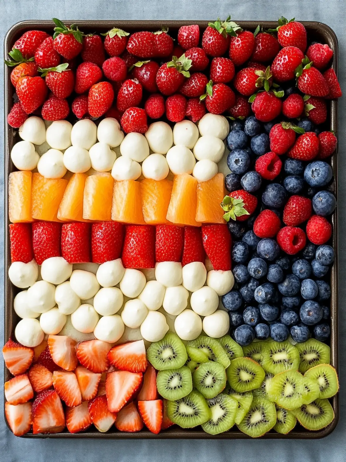 4th of July American Flag Fruit Platter with Cute Grab-and-Go Cups 5 4th of July American Flag Fruit Platter (Grab-and-Go Cups Option)
