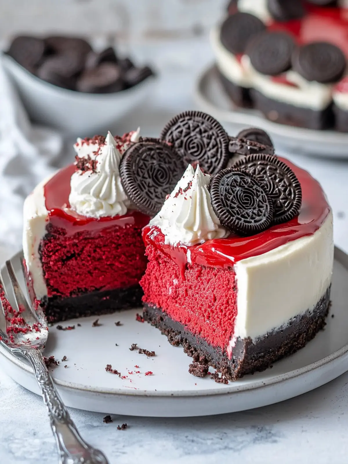 Decadent Red Velvet Oreo Cheesecake Recipe to Impress Friends 5 Red Velvet Oreo Cheesecake