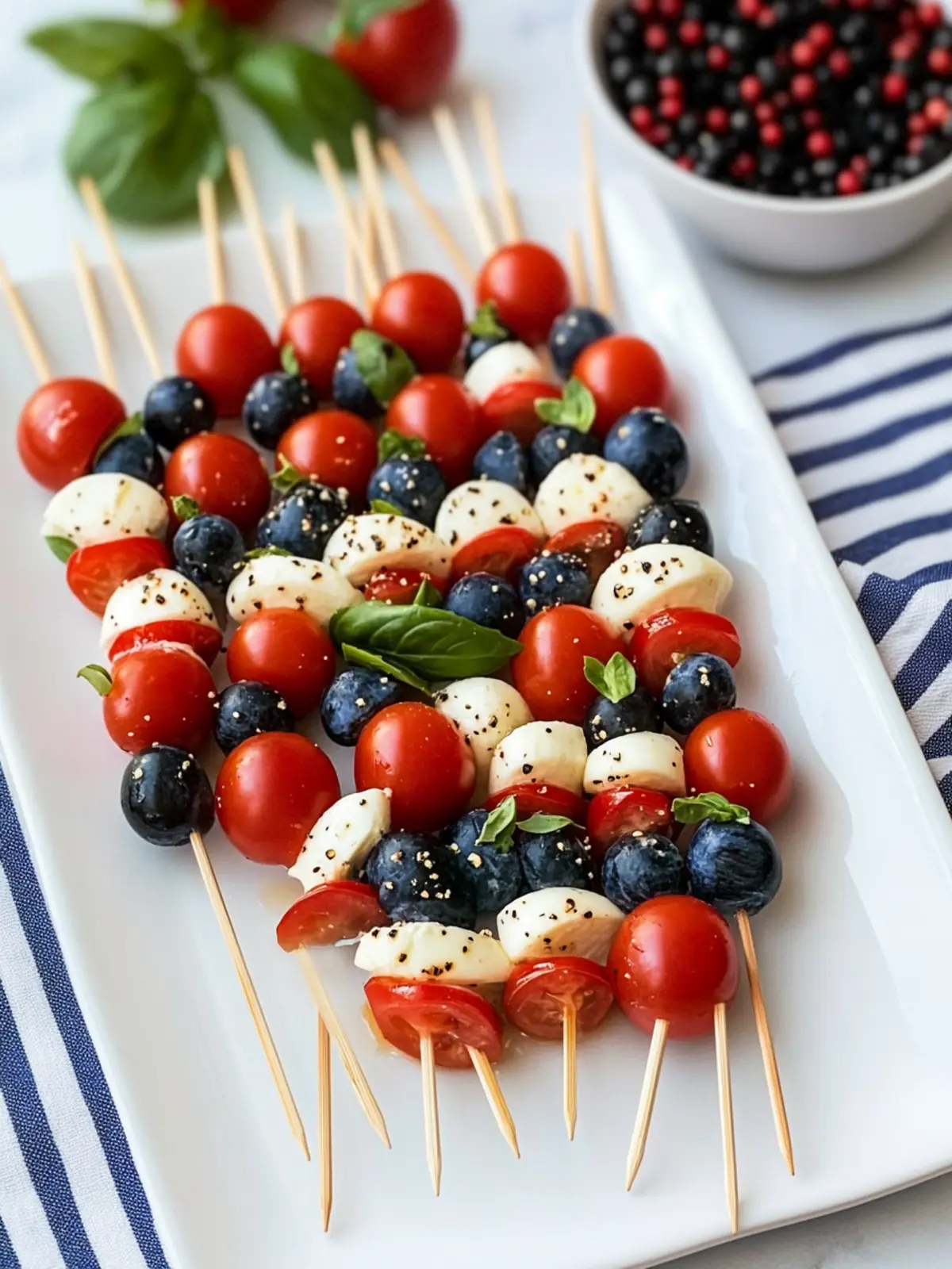4th of July Red, White, and Blue Caprese Skewers Delight 3 4th of July Red, White, and Blue Caprese Skewers