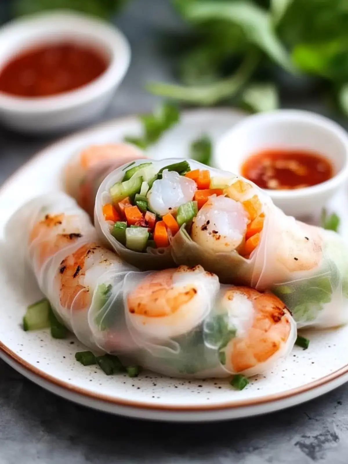 Grilled Shrimp Vietnamese Spring Rolls: Fresh Flavor Awaits 2 Grilled Shrimp Vietnamese Spring Rolls