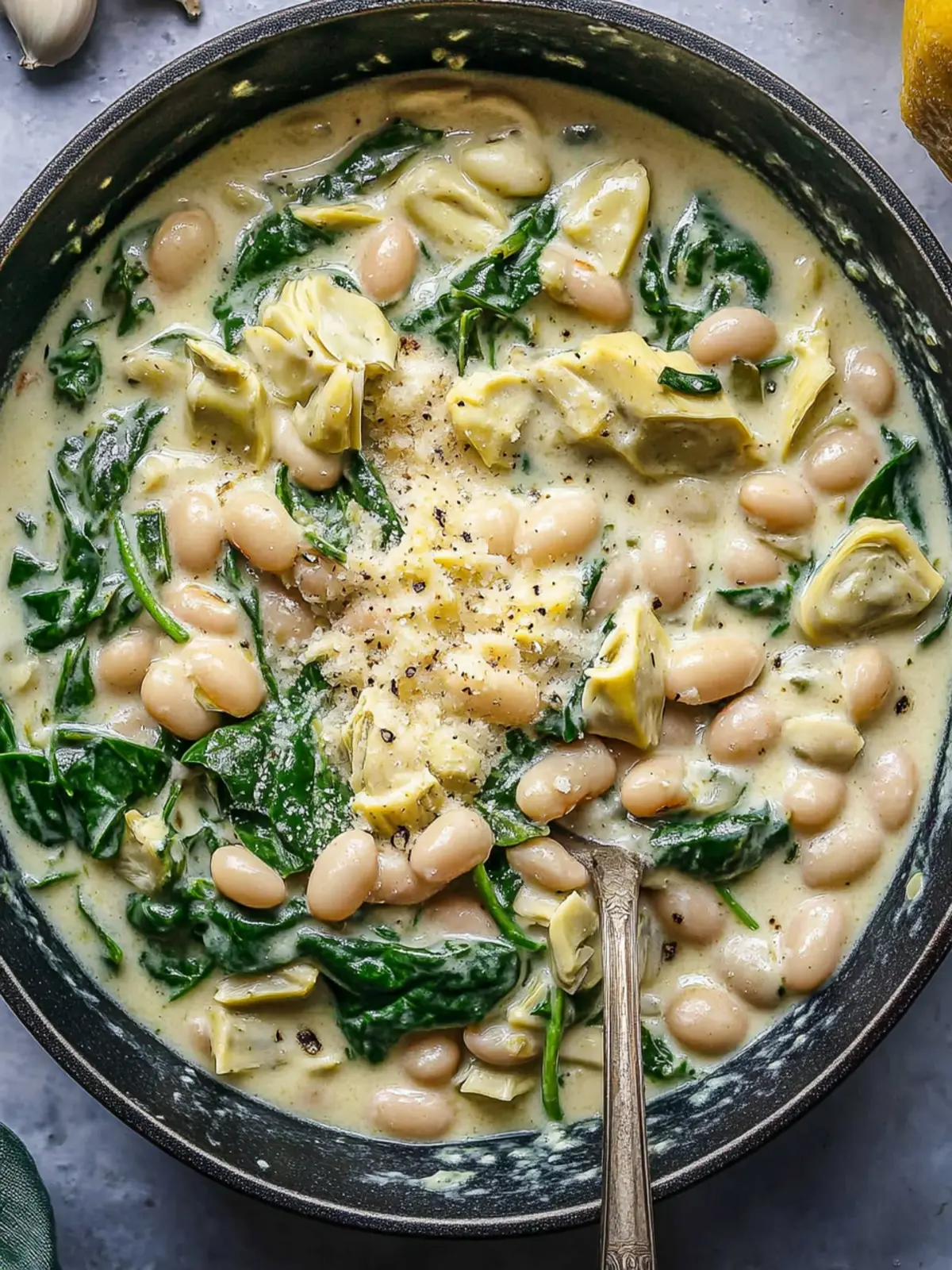Creamy Spinach Artichoke Butter Beans for Cozy Nights 2 Creamy Spinach Artichoke Butter Beans