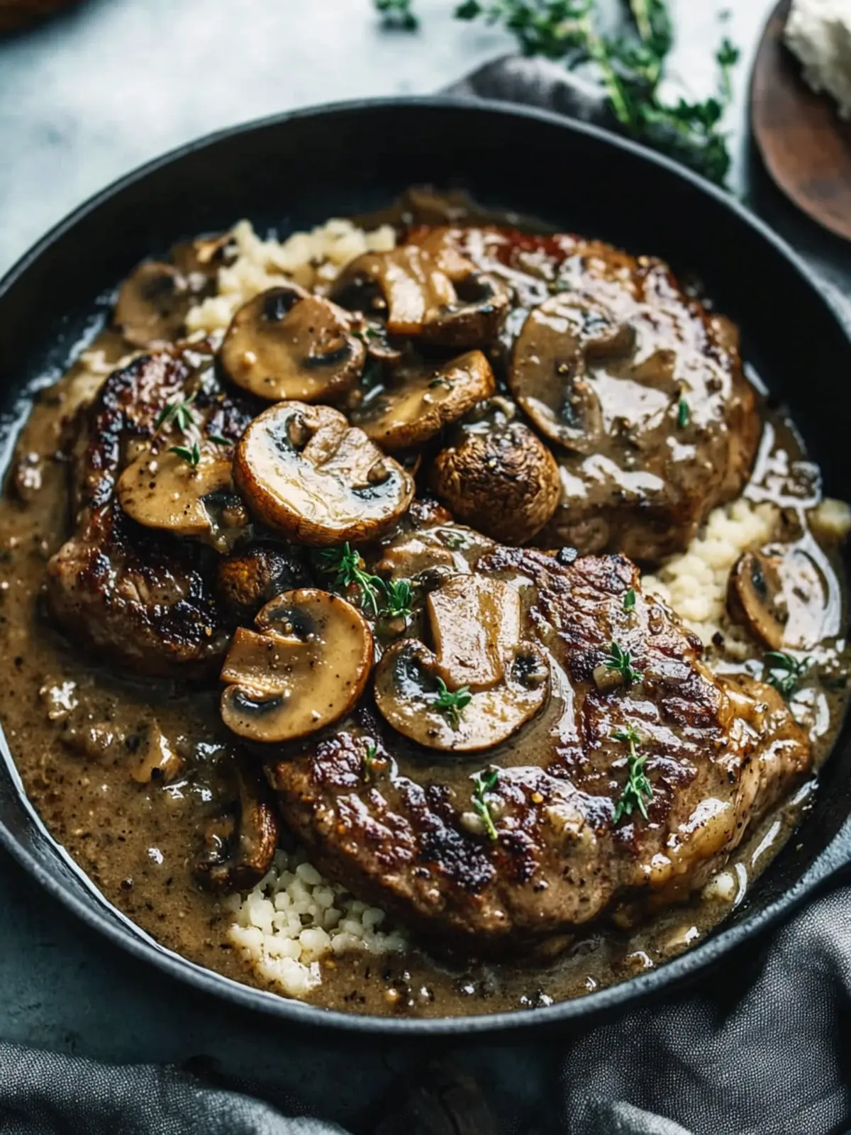Delicious Cube Steaks with Mushroom Gravy for Comfort Food Lovers 2 Cube Steaks with Mushroom Gravy