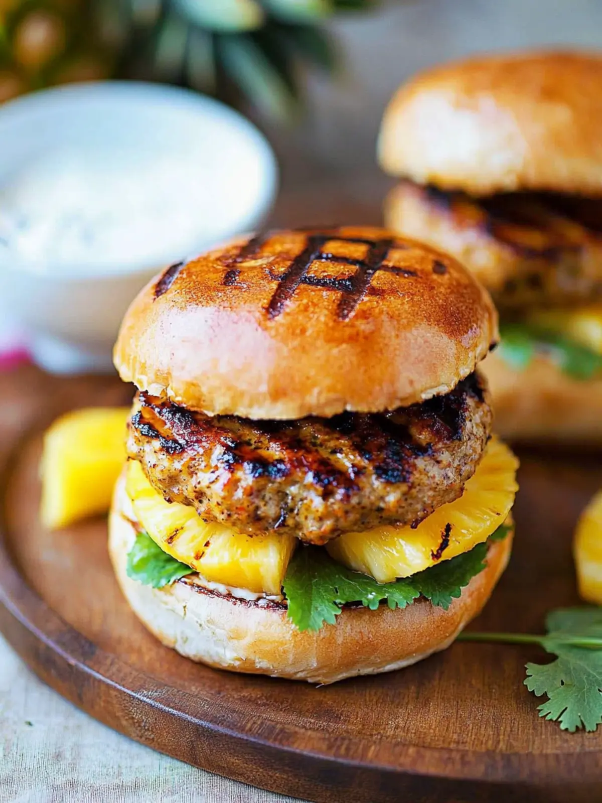 Juicy Curry Turkey Burgers With Grilled Pineapple Delight 3 Curry Turkey Burgers With Grilled Pineapple