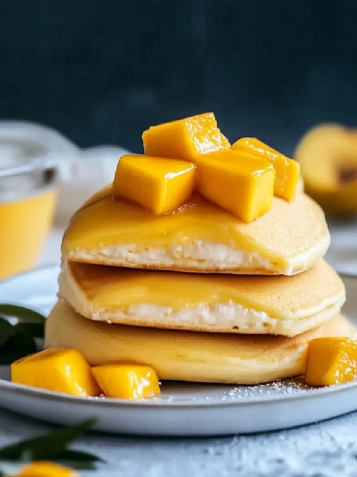 Mango Pancakes: Fluffy Bliss with Whipped Cream Delight 5 Mango pancakes