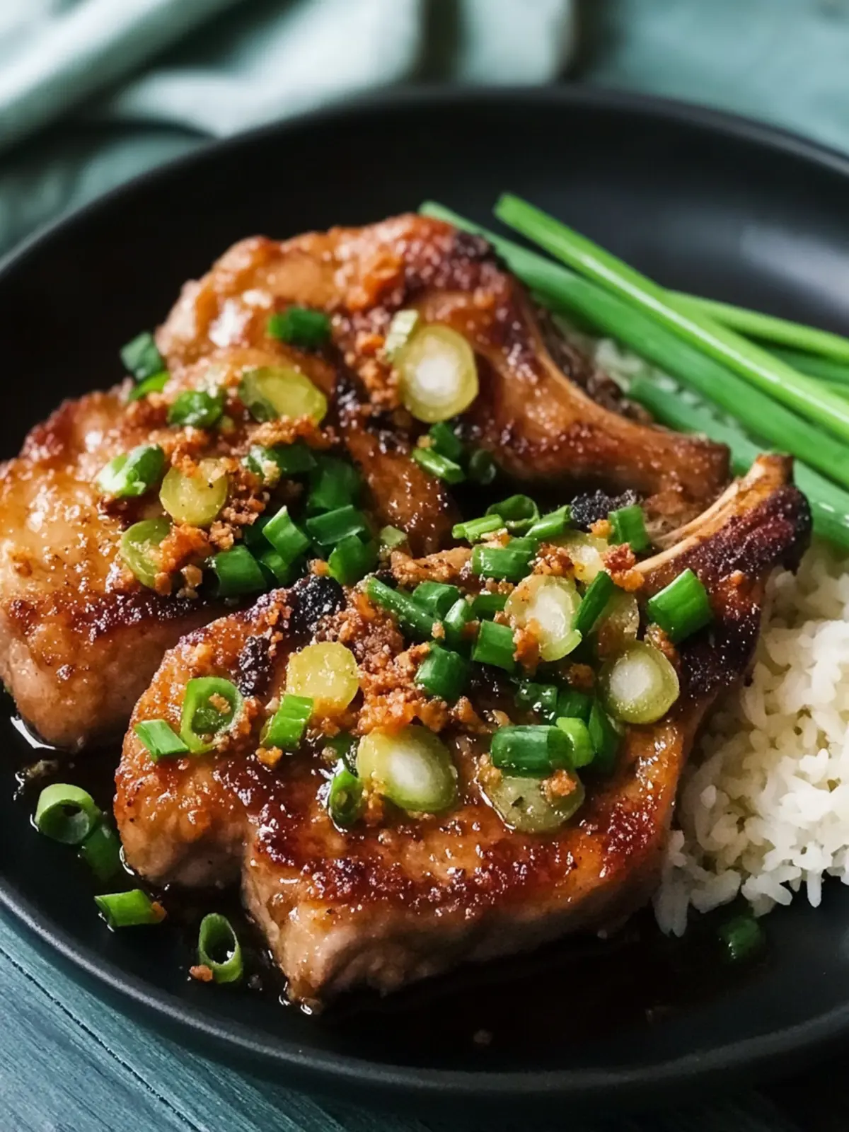 Savor the Flavor: Green Onion Pork Chops Made Crispy 3 Green Onion Pork Chops