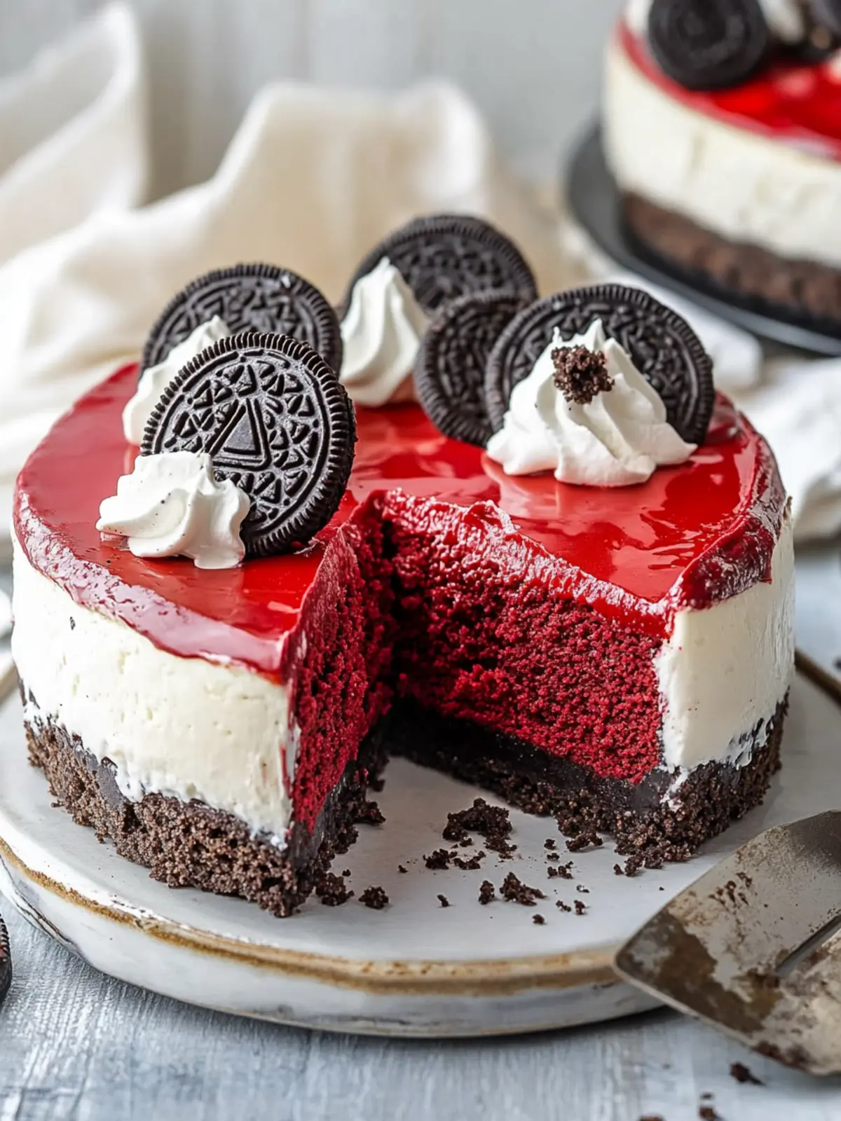 Decadent Red Velvet Oreo Cheesecake Recipe to Impress Friends 2 Red Velvet Oreo Cheesecake