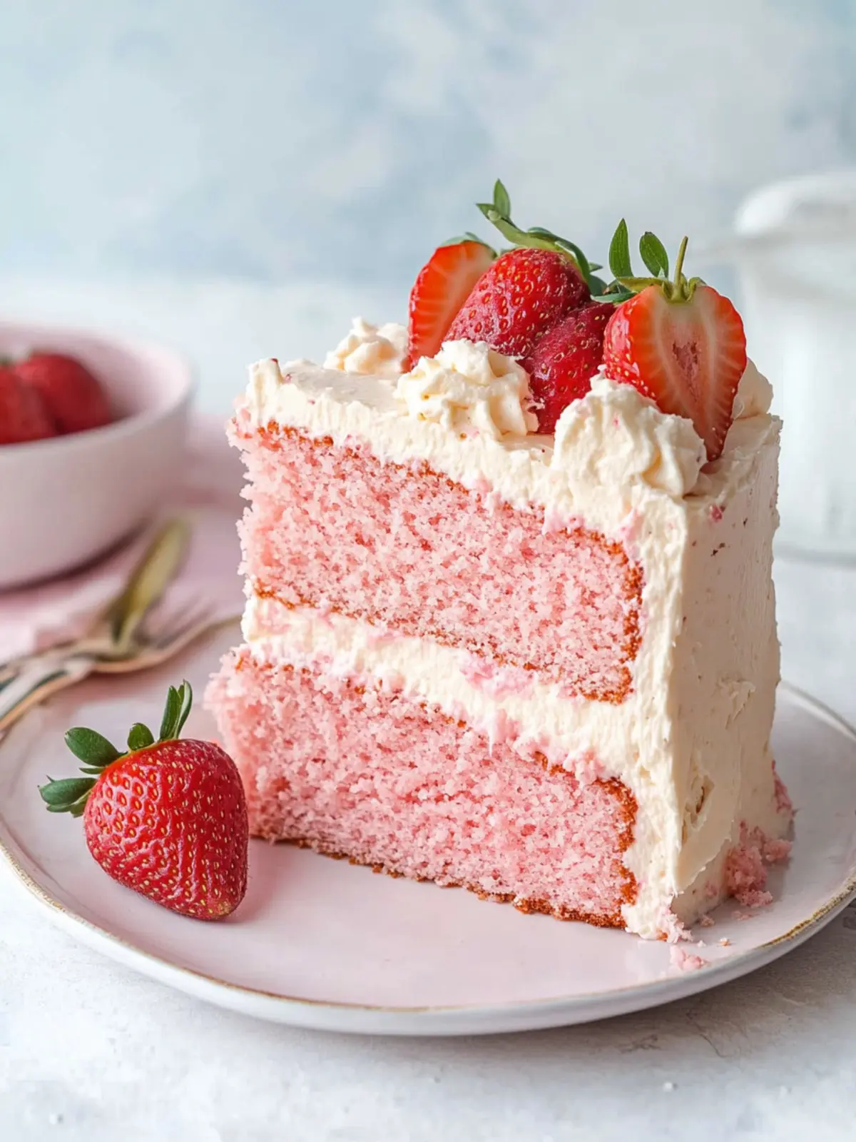 Decadent Strawberry Layer Cake with Dreamy Frosting 5 Strawberry Layer Cake