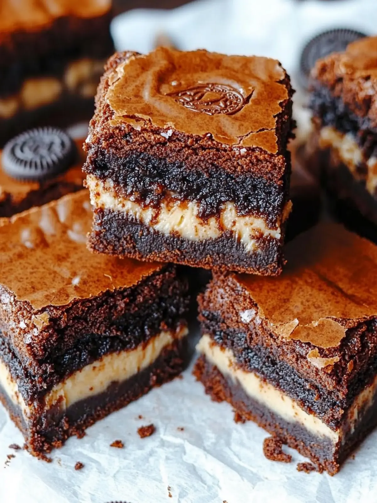 Decadent Layered Brownies with OREO and Biscoff Magic 3 Layered Brownies (OREO cookie and Biscoff brownies recipe)