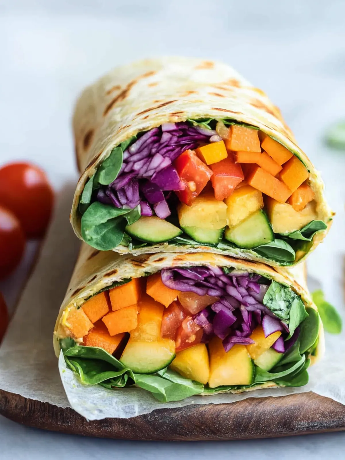 Rainbow Hummus Veggie Wraps That Brighten Your Lunch Game 5 Rainbow Hummus Veggie Wrap