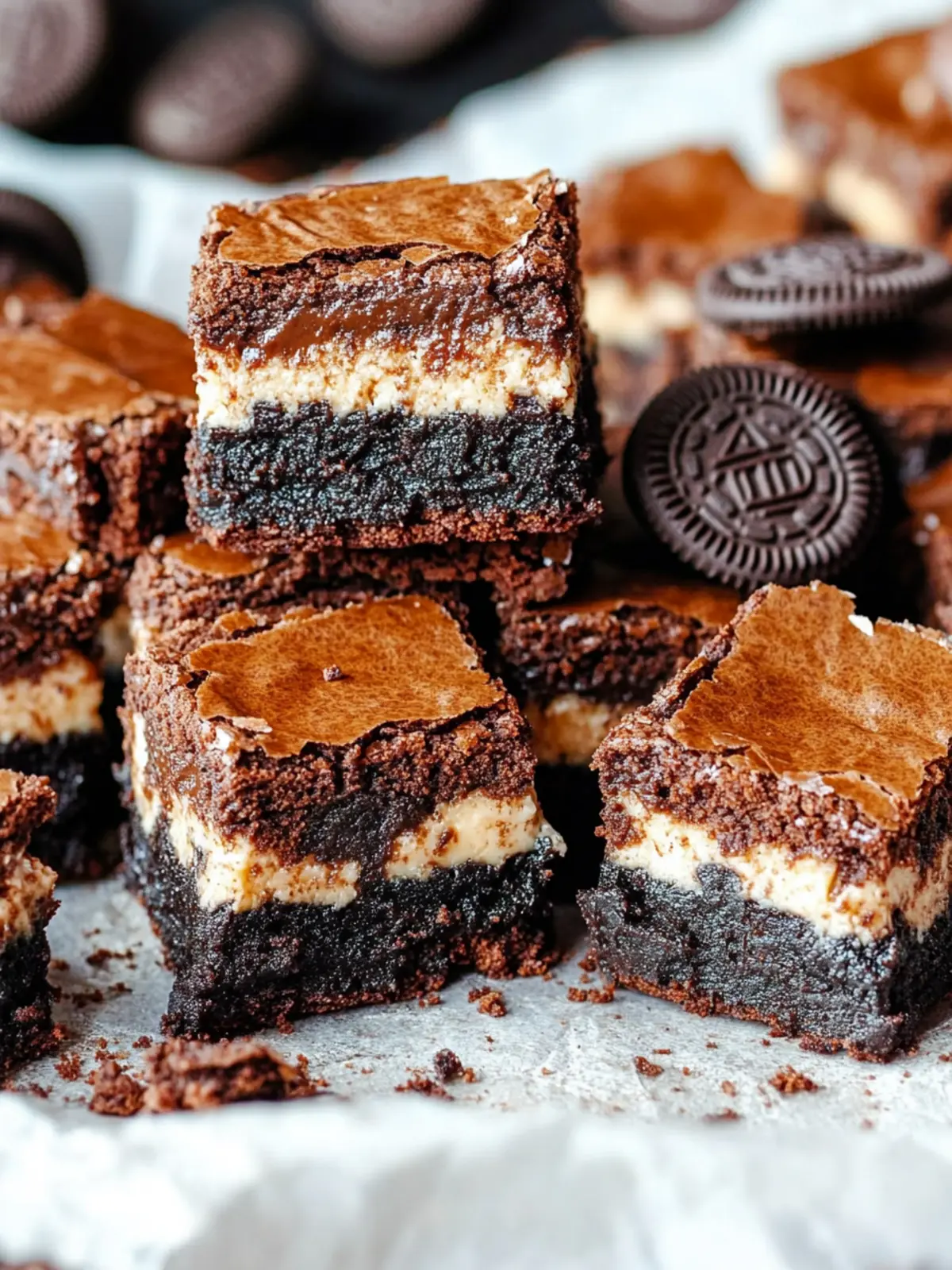 Decadent Layered Brownies with OREO and Biscoff Magic 5 Layered Brownies (OREO cookie and Biscoff brownies recipe)