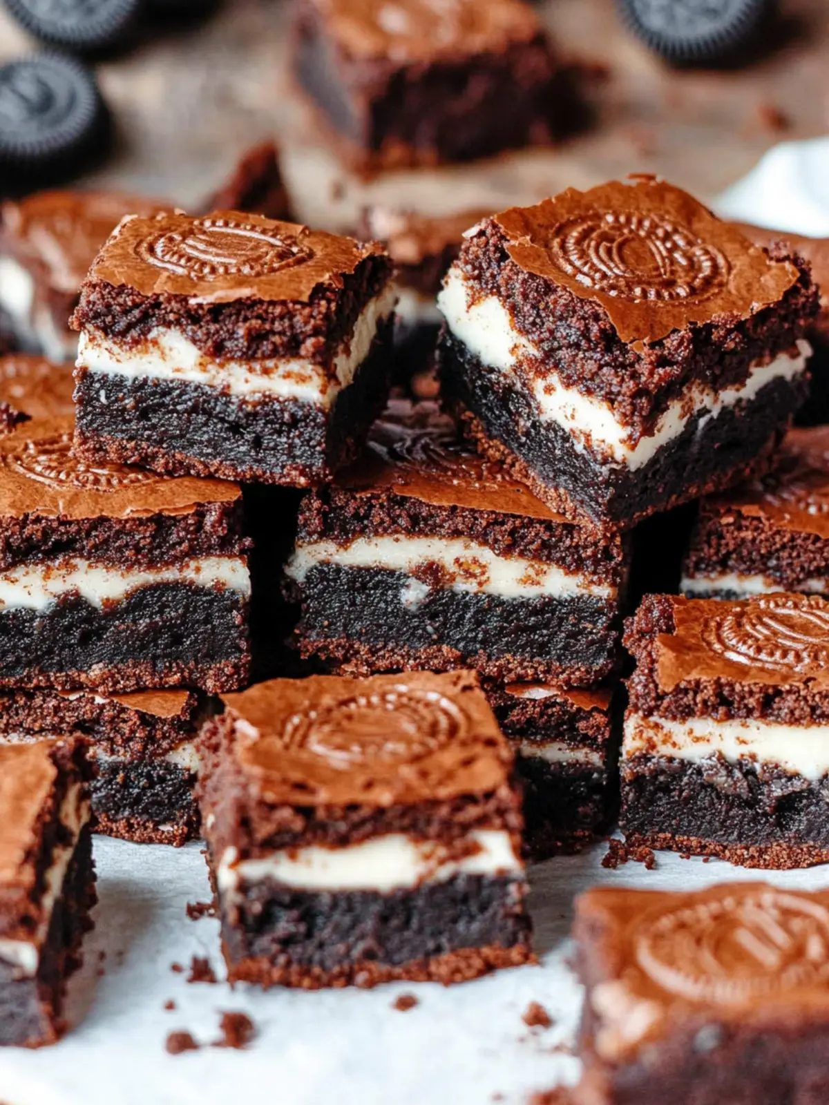 Decadent Layered Brownies with OREO and Biscoff Magic 4 Layered Brownies (OREO cookie and Biscoff brownies recipe)