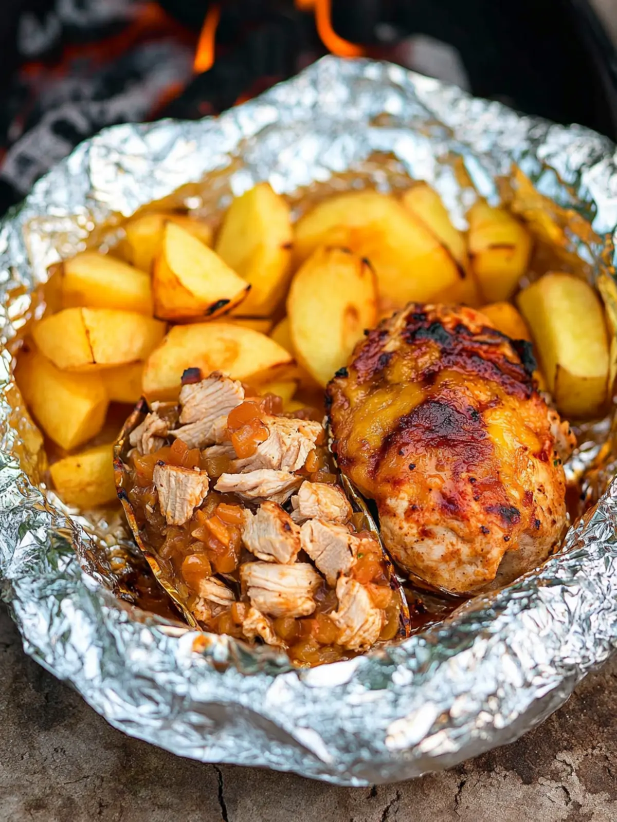 Campfire Chicken Foil Packs with Bold BBQ Flavor and Veggies 2 Campfire Chicken Foil Packs