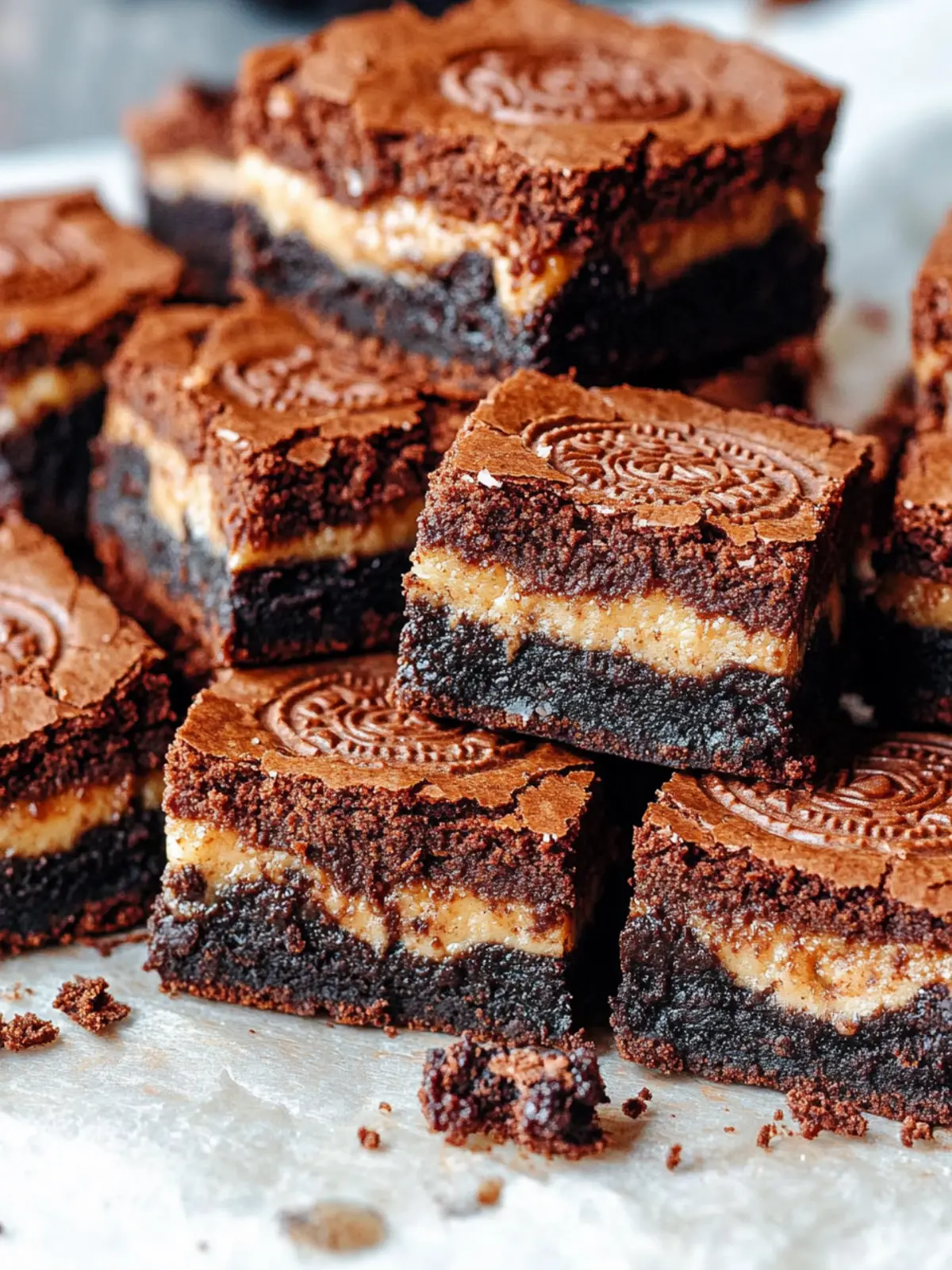 Decadent Layered Brownies with OREO and Biscoff Magic 2 Layered Brownies (OREO cookie and Biscoff brownies recipe)