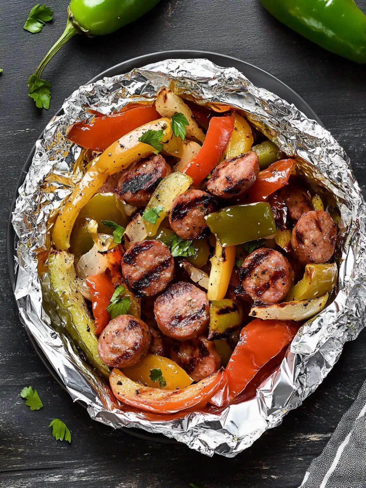 Grilled Sausage and Peppers Foil Packet: Simple BBQ Delight 5 Grilled Sausage and Peppers Foil Packet