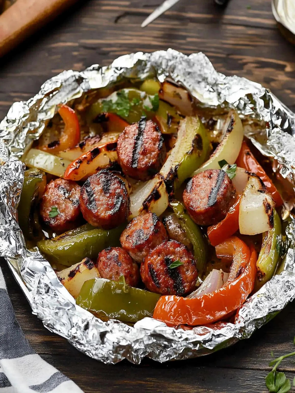 Grilled Sausage and Peppers Foil Packet: Simple BBQ Delight 2 Grilled Sausage and Peppers Foil Packet