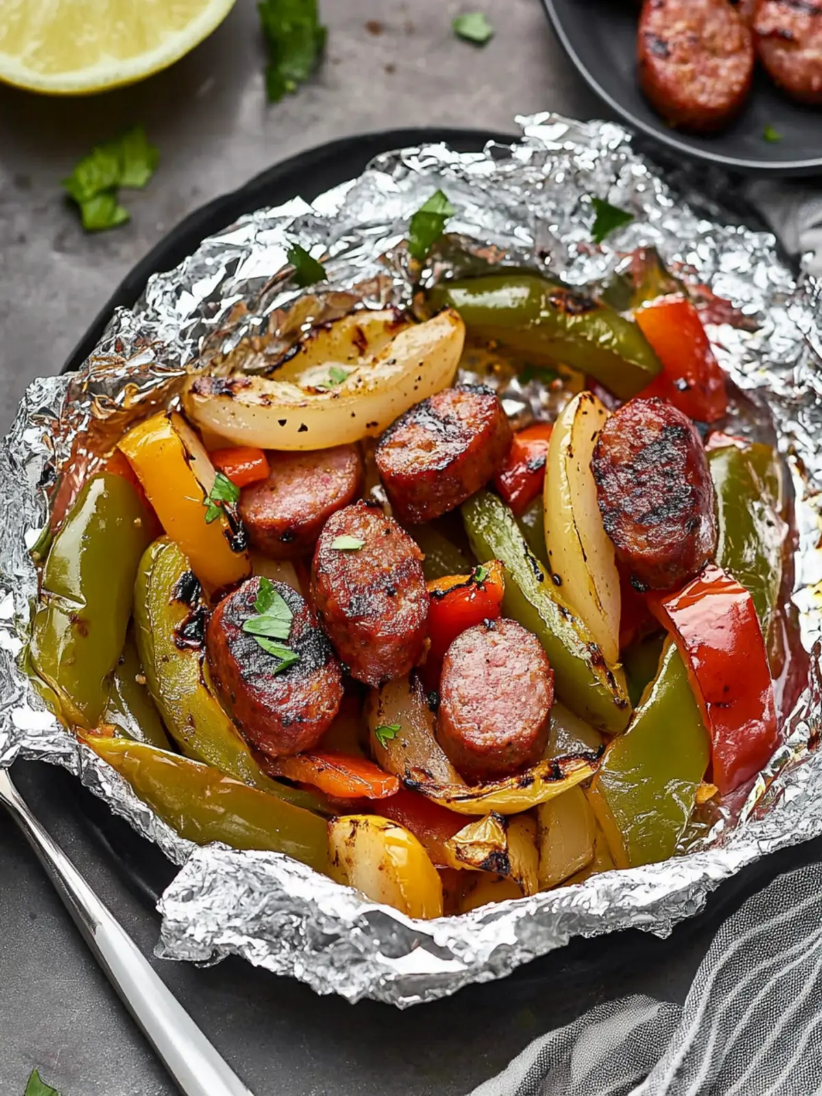 Grilled Sausage and Peppers Foil Packet: Simple BBQ Delight 4 Grilled Sausage and Peppers Foil Packet