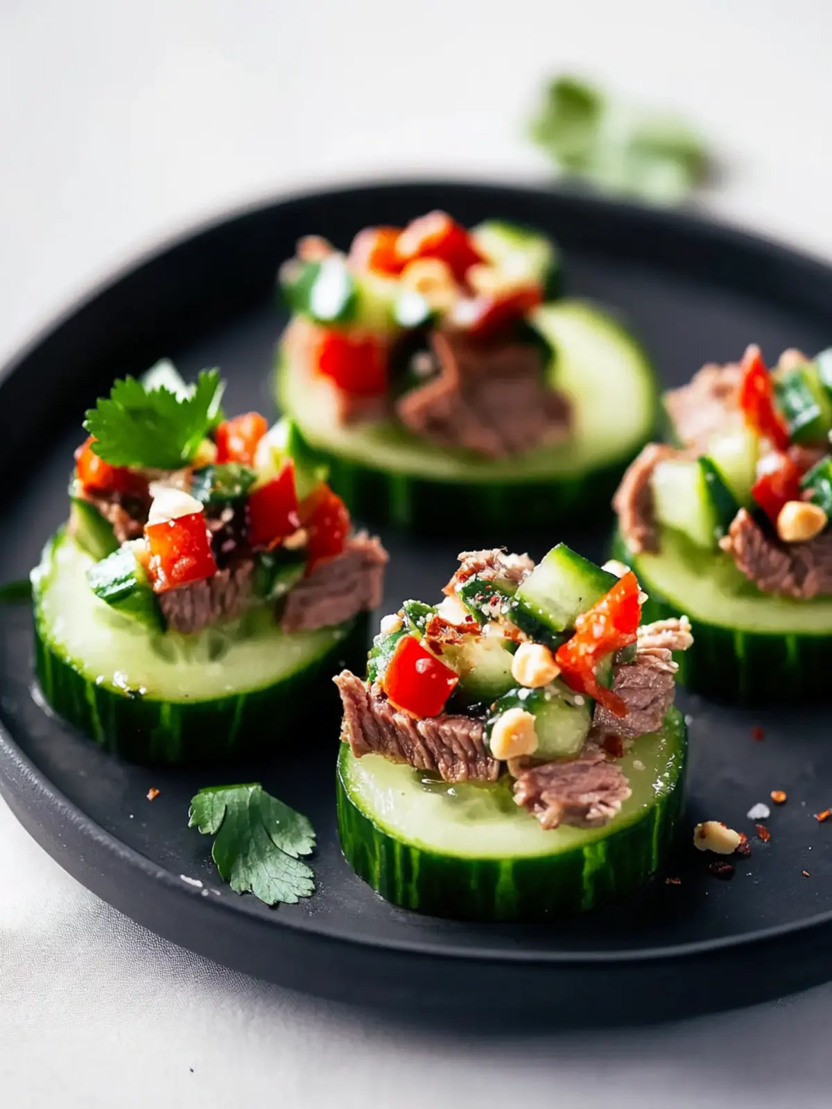 Thai Beef Salad Cucumber Bites: Fresh Appetizers You’ll Love 5 Thai beef salad cucumber bites appetizers
