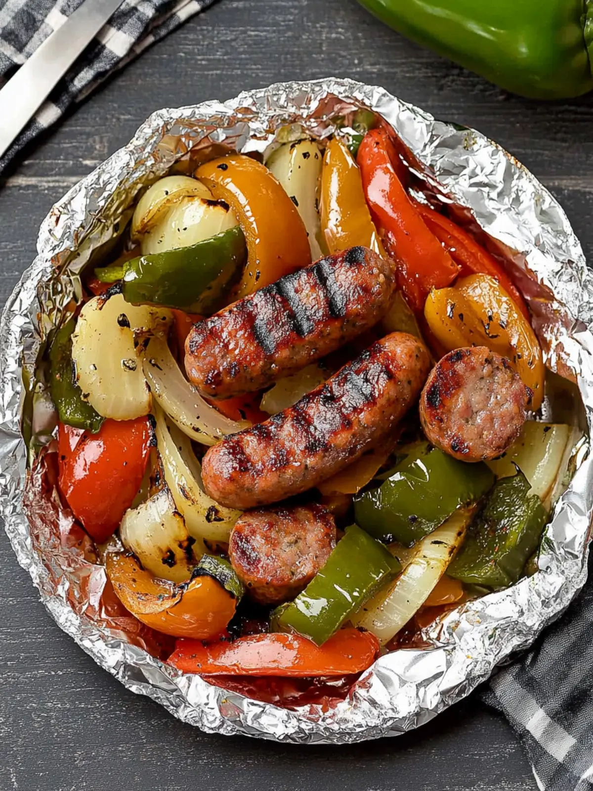 Grilled Sausage and Peppers Foil Packet: Simple BBQ Delight 3 Grilled Sausage and Peppers Foil Packet